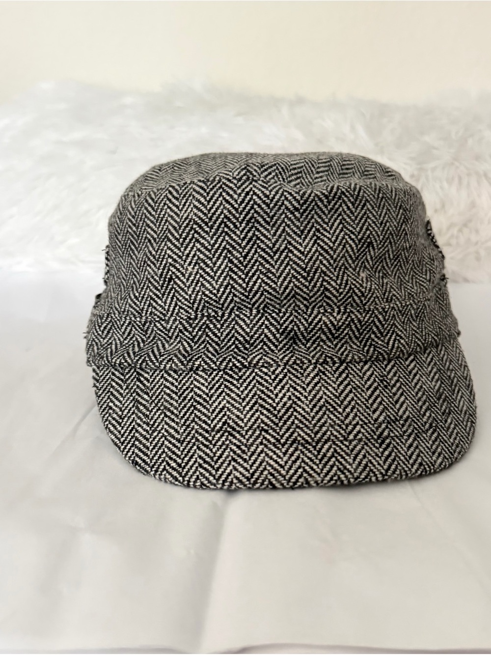 Target Herringbone Cadet Cap - Newspaperboy/girl cap Black & White